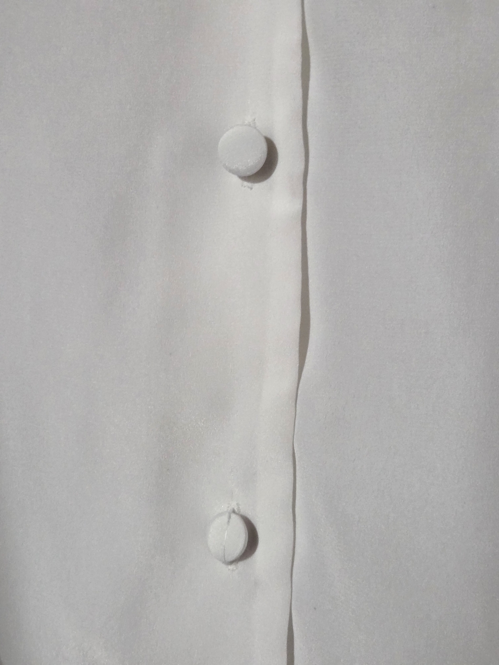 VTG Eva Laurel White Blouson Blouse Smocked Waist Button Front Long Sleeve Sz 16 - Picture 3 of 8